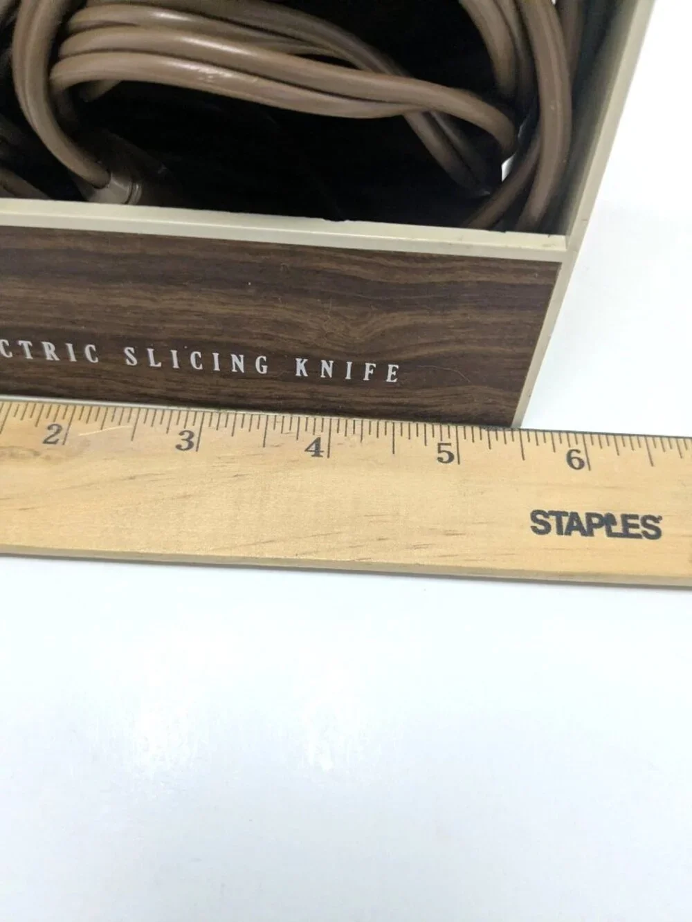 Vtg. General Electric Electric Slicing Knife With Faux Wood Wall-Mount Works
